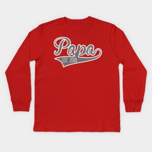 New Papa Established 2018 Kids Long Sleeve T-Shirt